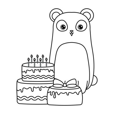 doğum günü kek ile panda ayı