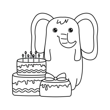 doğum günü pastaları ile sevimli fil