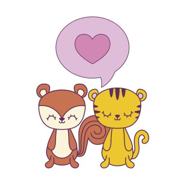 kaplan ve konuşma balonu ile sevimli sincap