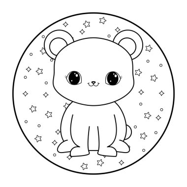 çerçeve dairesel sevimli ayı anima