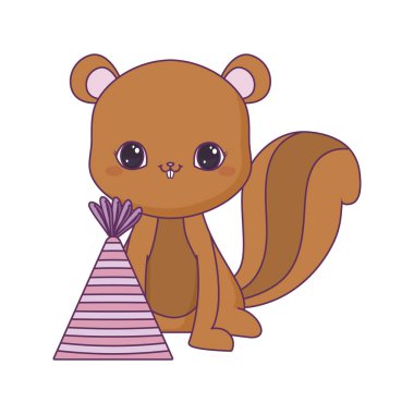 şapka partisi ile sevimli sincap hayvan