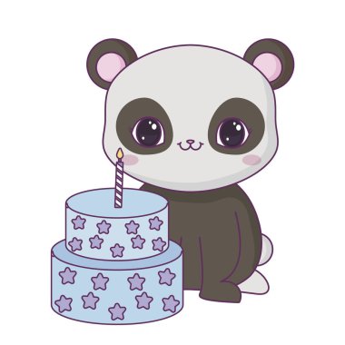 doğum günü pastası ile panda ayı hayvan