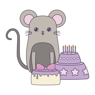doğum günü pastaları ile sevimli fare