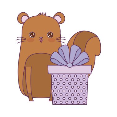 hediye kutusu ile sevimli sincap hayvan