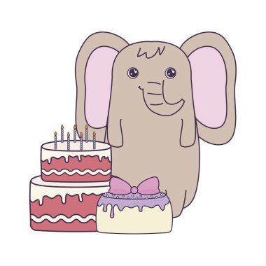 doğum günü pastaları ile sevimli fil