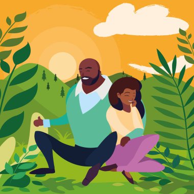 siyah çift alanında oturuyor