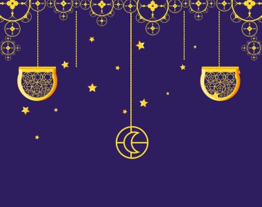 Ramazan Kareem lambalar ve semboller asılı