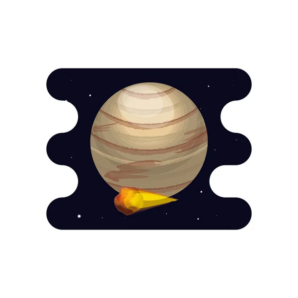 Venus planeta cu meteorit scena spatiului — Vector de stoc