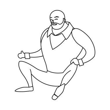 güçlü ve sakallı adam oturmuş