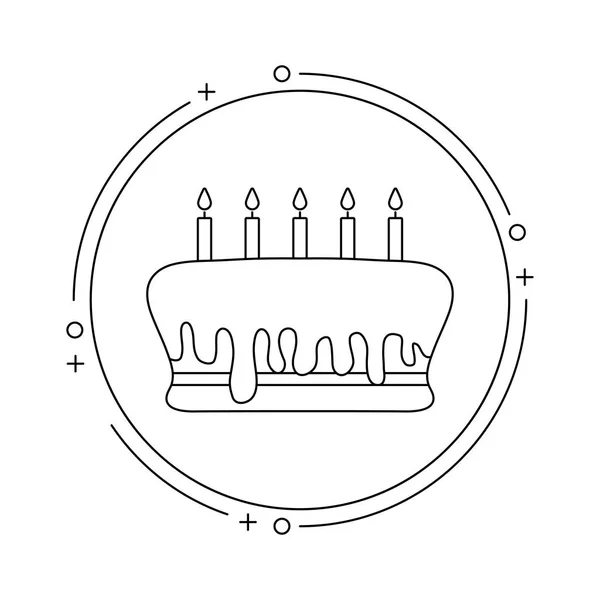 Születésnapi torta egy keretben körkörös — Stock Vector