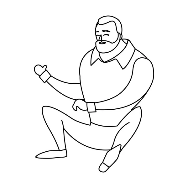 Güçlü ve sakallı adam oturmuş — Stok Vektör