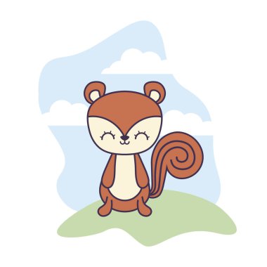 manzara sahnesinde sevimli sincap hayvan