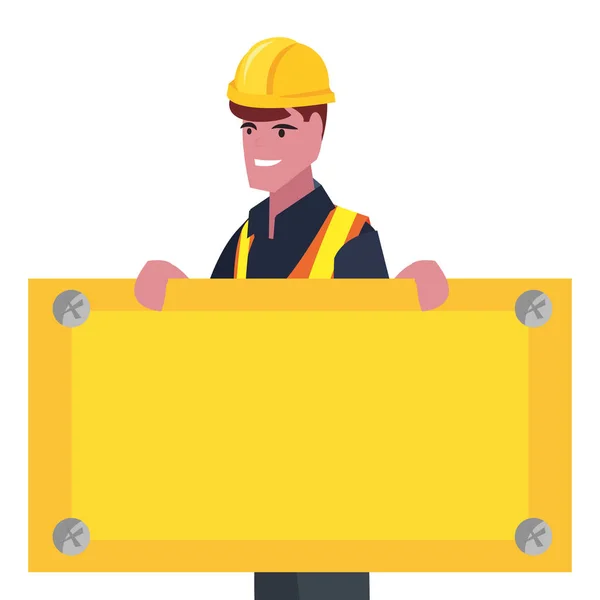 Construction worker board — Stock Vector