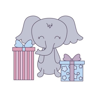 hediye kutuları ile sevimli fil