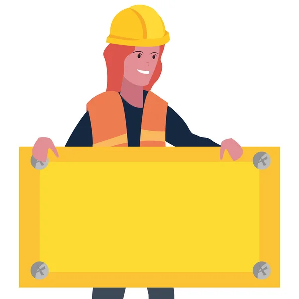 Robotnik budowlany deska żeńska — Wektor stockowy