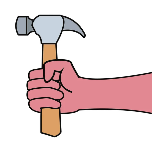 Construcción de martillo de mano — Vector de stock