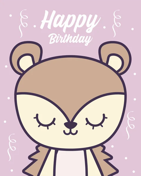 Feliz cumpleaños tarjeta con lindo puercoespín — Vector de stock