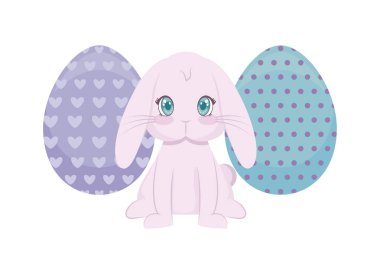 Paskalya yumurta ile sevimli tavşan