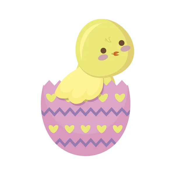 Linda gallina de Pascua en huevo — Vector de stock