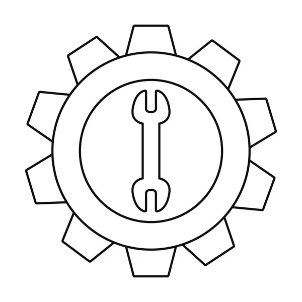 Llave engranaje icono de la herramienta — Archivo Imágenes Vectoriales