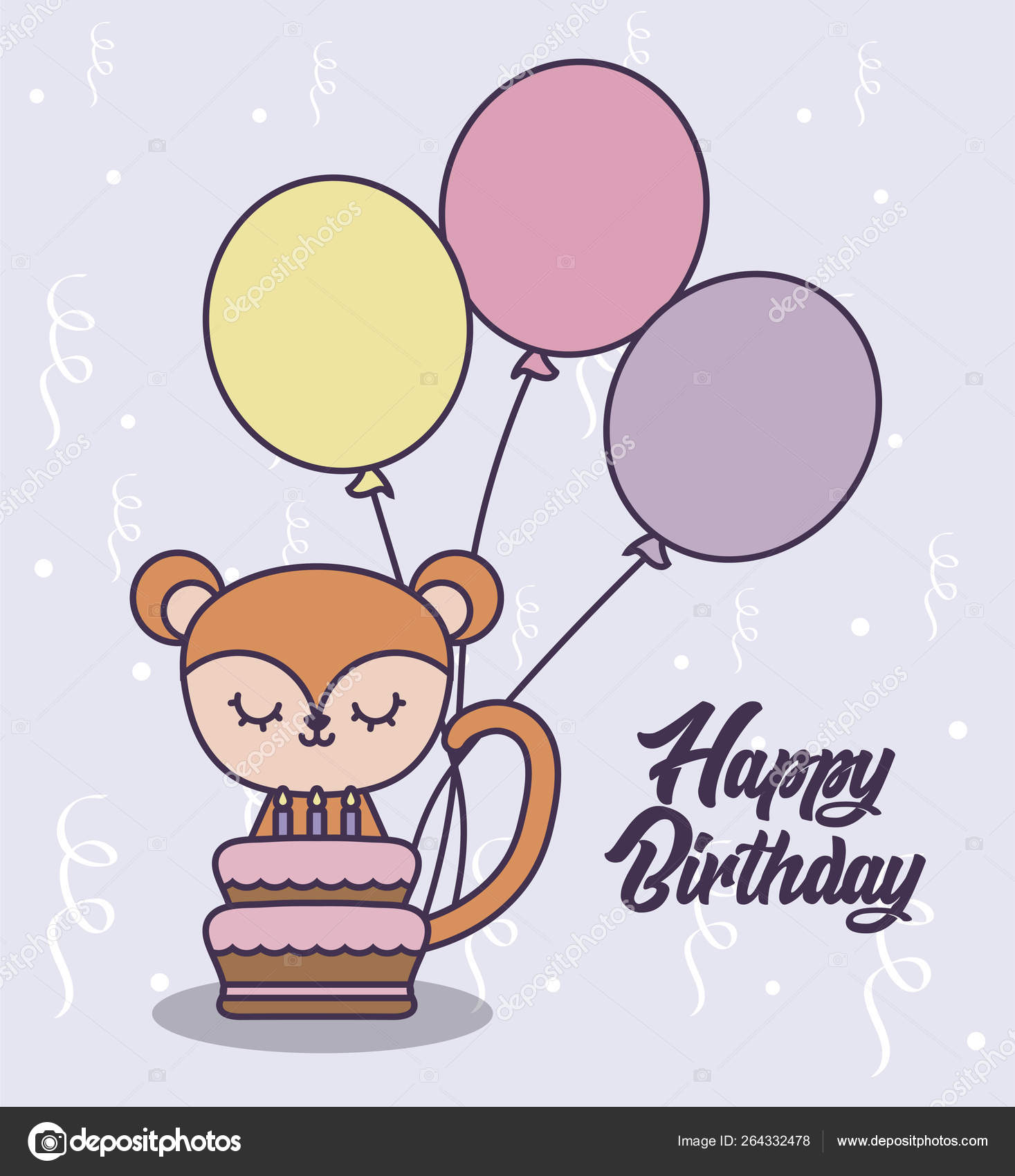 Carte D Anniversaire Avec Singe Mignon Et Ballons Helium Image Vectorielle Djv C Carte D Anniversaire Avec Singe Mignon Et Ballons Helium Image Vectorielle Djv C