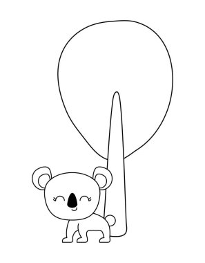 ağaç bitki ile sevimli koala hayvan