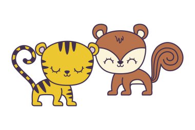 sincap hayvanlar izole simgesi ile sevimli kaplan