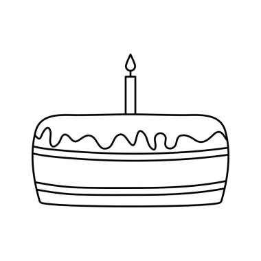 Doğum günü izole kek simge