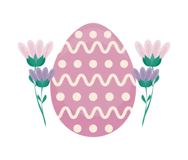 Huevo decorado de Pascua con flores — Vector de stock