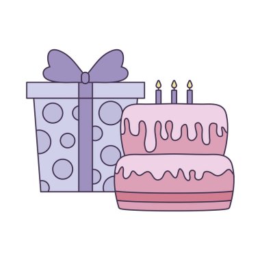 doğum günü hediye kutusu ile tatlı pasta