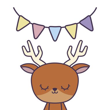 asılı çelenk ile sevimli reindeer hayvan