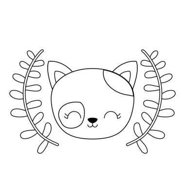 taç yaprakları ile sevimli kedi hayvan