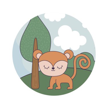 manzara sahne sevimli maymun