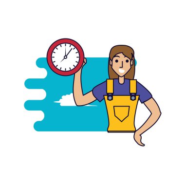 saat zaman ile işçi inşaat kadın