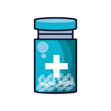 kapsül izole simgesi nde ilaç şişesi