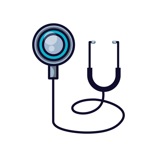 Stethoscope medical tool isolated icon — Stock Vector