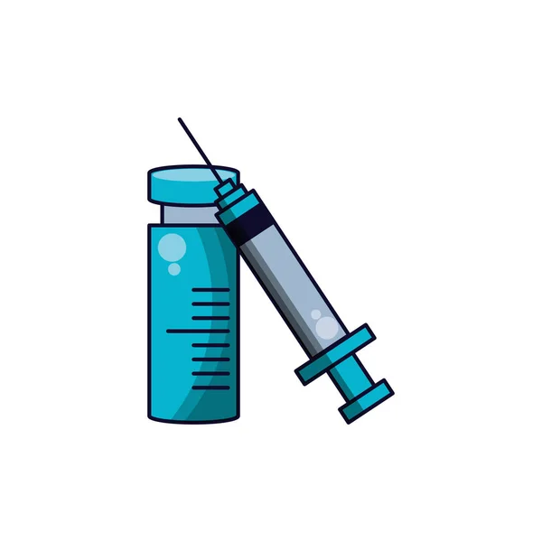 Medical injection with medicine isolated icon — Stock Vector