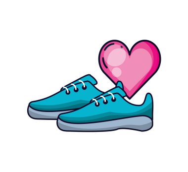 kalp ile ayakkabı koşucusu tenis