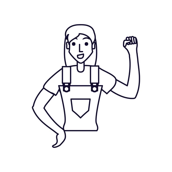 Trabalhador construção mulher avatar personagem —  Vetores de Stock