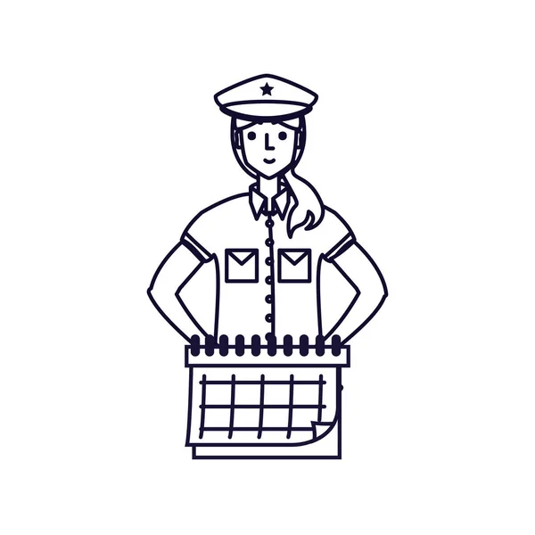Αστυνομικός γυναίκα με υπενθύμιση ημερολογίου — Διανυσματικό Αρχείο