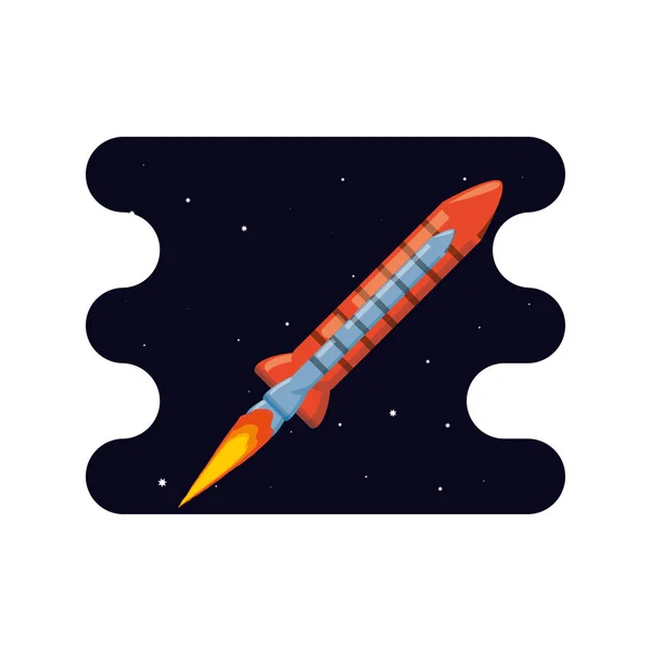 Spaceship vehicle isolated icon — Stock Vector