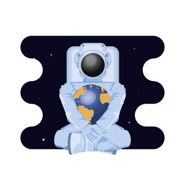 astronot sahne alanı ile dünya gezegeni