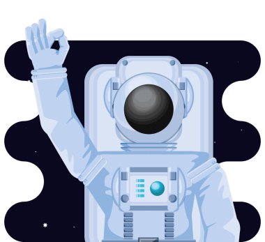 uzay sahnesinde astronot karakteri