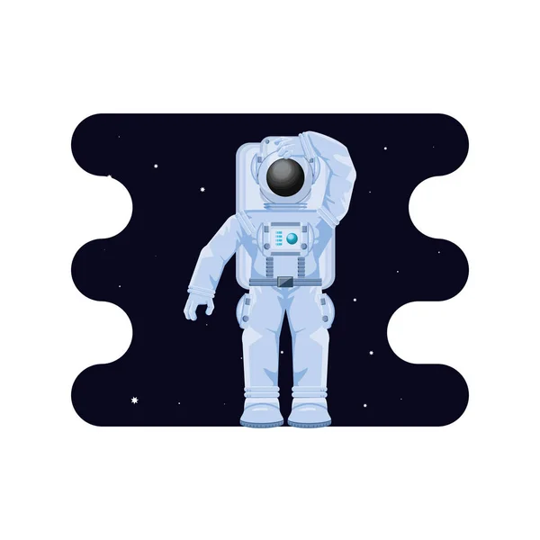 Postava kosmonauta ve scéně — Stockový vektor