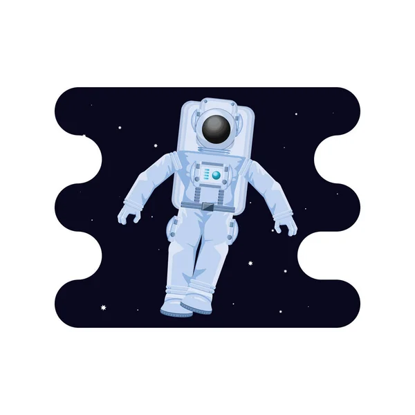 Personnage astronaute dans la scène spatiale — Image vectorielle