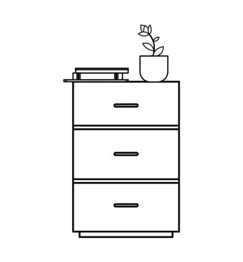 houseplant ve dergi ile çekmece