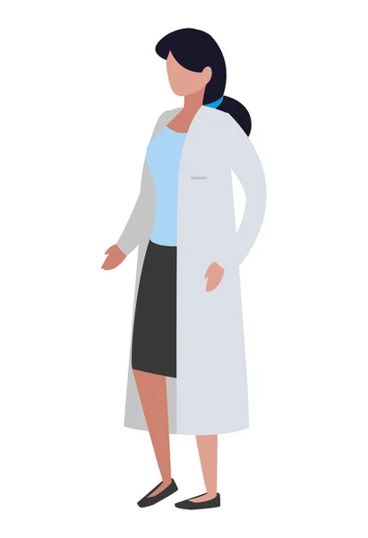 Female medicine worker with uniform character — Stock Vector
