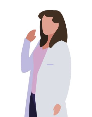 üniforma karakterli kadın ilaç işçisi