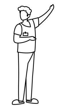 üniformalı erkek ilaç işçisi