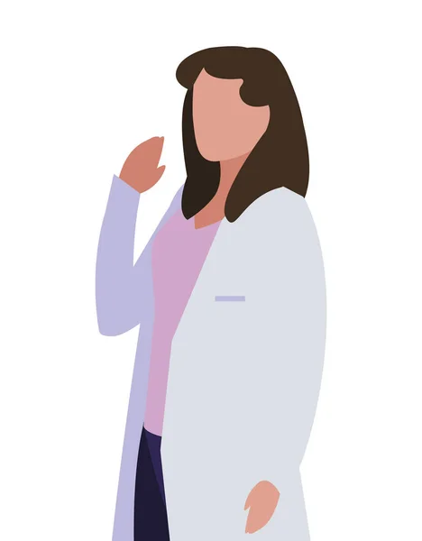 Trabajadora de medicina con carácter uniforme — Vector de stock